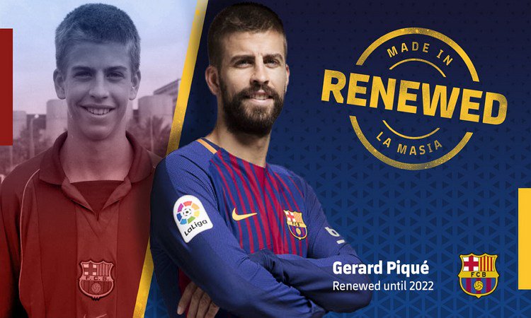 Pique Extends Barcelona Contract Until 2022 Pique - Pique Extends Barcelona Contract Until 2022