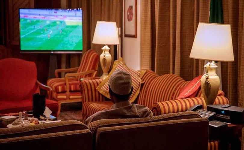 Buhari-Watching-Super-Eagles-Playing Buhari watching match