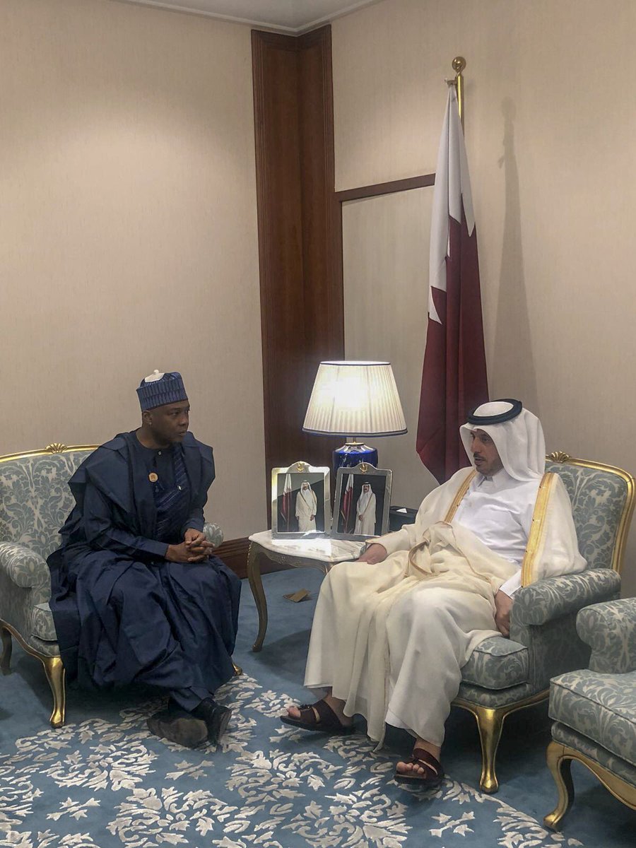 Saraki pleads with Qatar to lift Visa ban on Nigerians Saraka Qatar PM Okay ng - Saraki pleads with Qatar to lift Visa ban on Nigerians