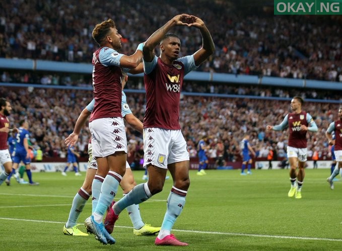 Wesley bagged celebrating his goal against Everton