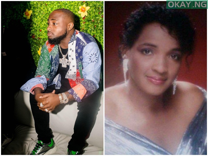 Davido and his later mother, Veronica Adeleke
