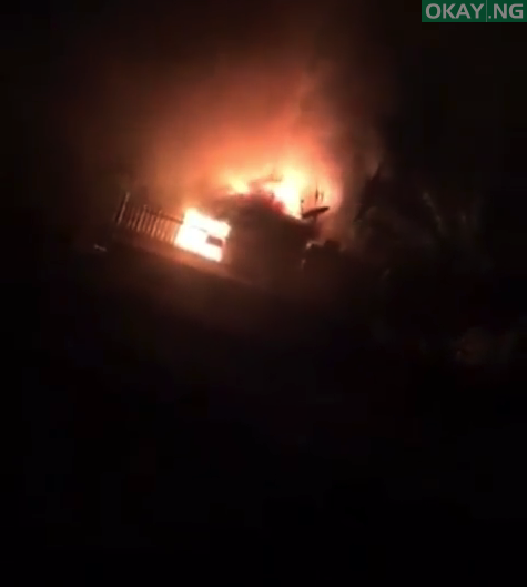 MTN Office burnt down in Bodija, Ibadan (Video)
