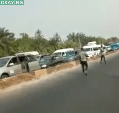 Scene of the incident along Benin-Ore road