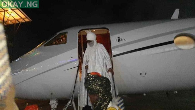 Sanusi arrives Lagos airport