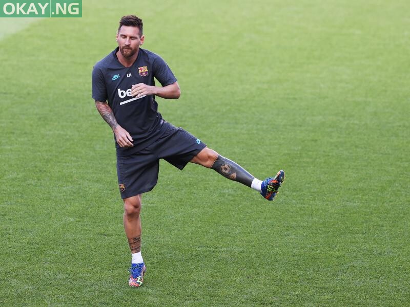 Lionel Messi training at Barcelona