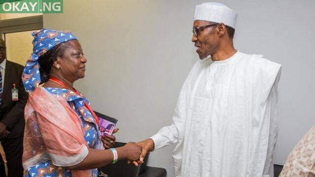 Buhari and his aide, Lauretta Onochie