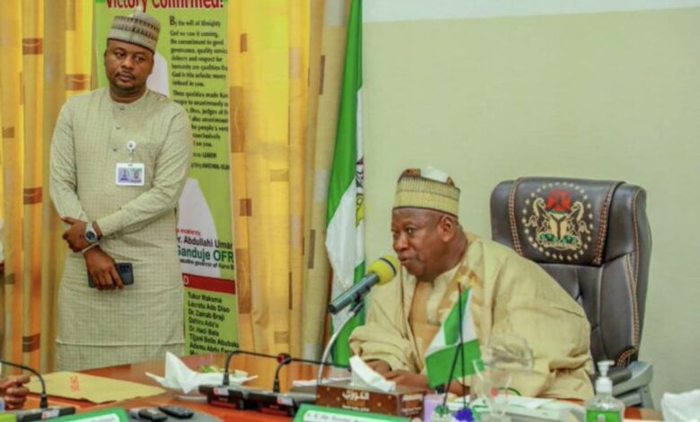 Governor Abdullahi Ganduje and Salihu Tanko Yakasai (dawisu)