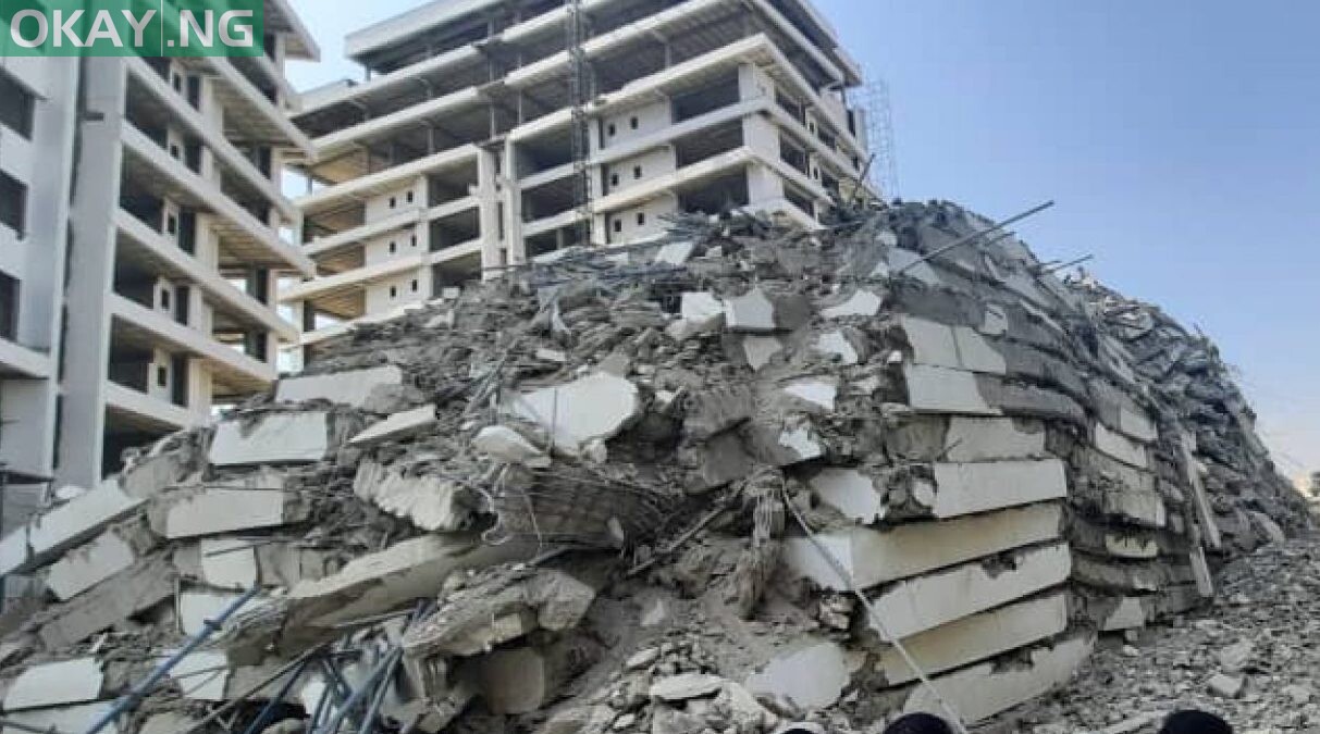 The collapsed 21-storey building in Ikoyi area of Lagos State.