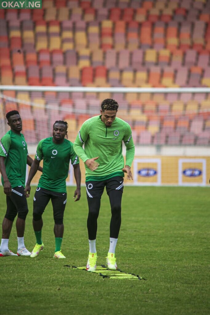 Super Eagles players in training