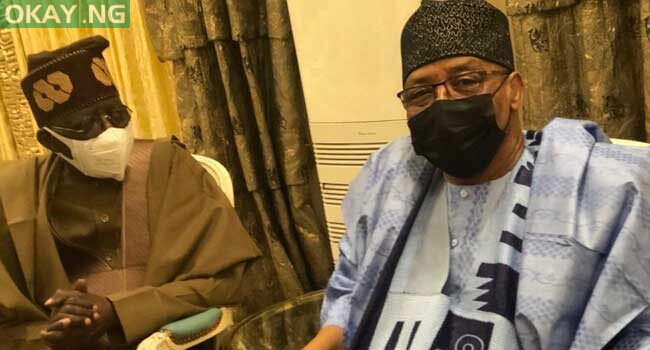 Bola Tinubu meets with former Military President, General Ibrahim Babangida (retired) in Minna on January 20, 2022.