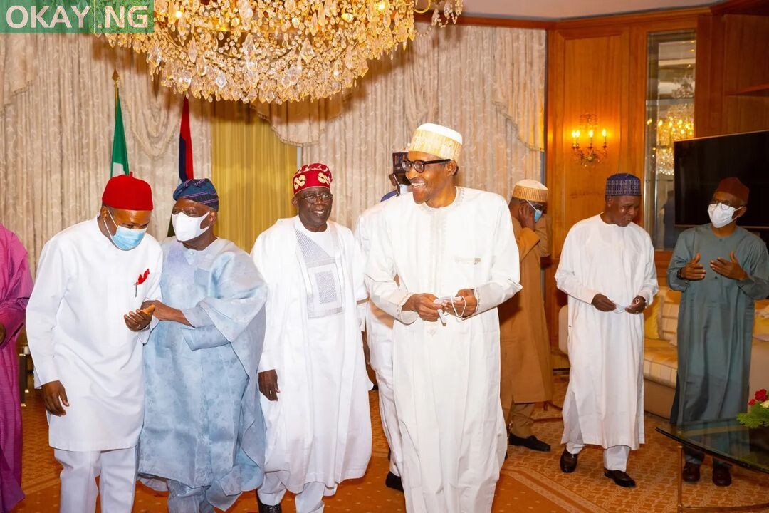 Photos: Buhari hosts Tinubu, Akande, other APC founding fathers to dinner • Okay.ng