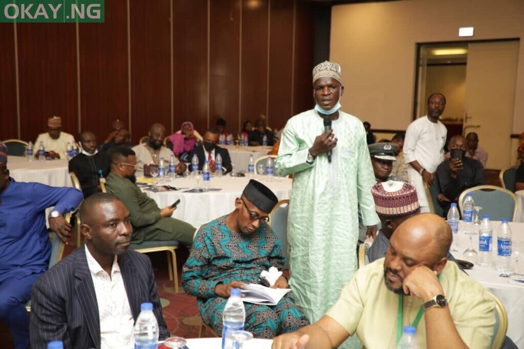 Engr Salisu Kaka, the Representative of the Director General of NITDA, Ag. Director Digital Economy Development Department briefing Participants at the MainOne Breakfast Session with MDA's at Sheraton Hotel Abuja