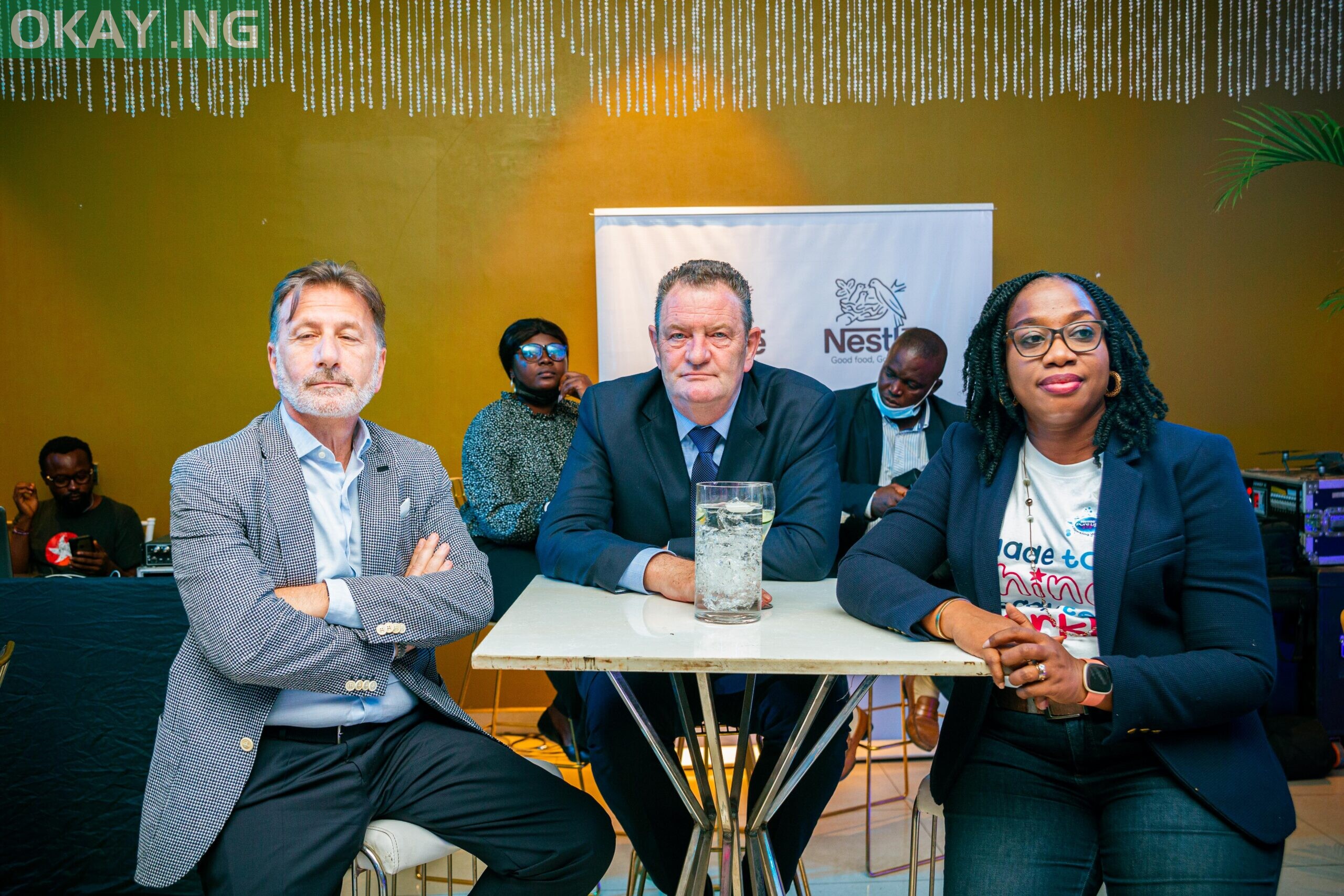 (L-R) Rabie Issa - Business Executive Officer at Nestlé Waters, Paul Kavanagh - GM of WHEATBAKER and Gloria Nwabuike - Marketing Manager at Nestlé Waters
