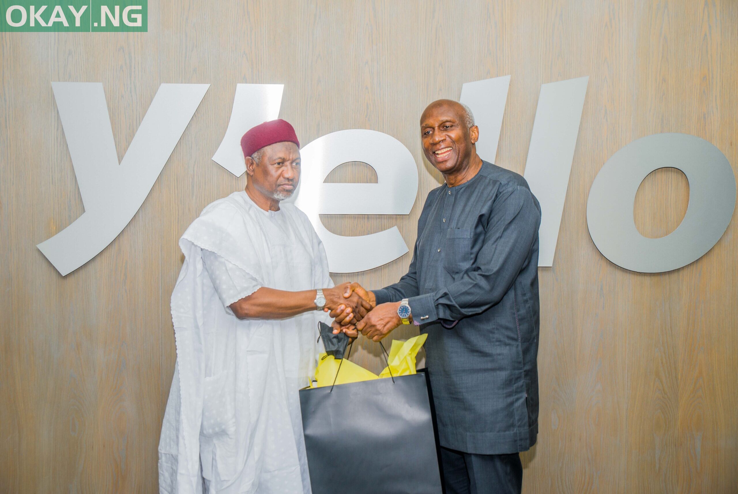 L-R: Nigeria High Commissioner accredited to South Africa, H.E. Muhammad Haruna Manta and Chairman, MTN Nigeria, Dr. Ernest Ndukwe, OFR at MTN Group headquarters