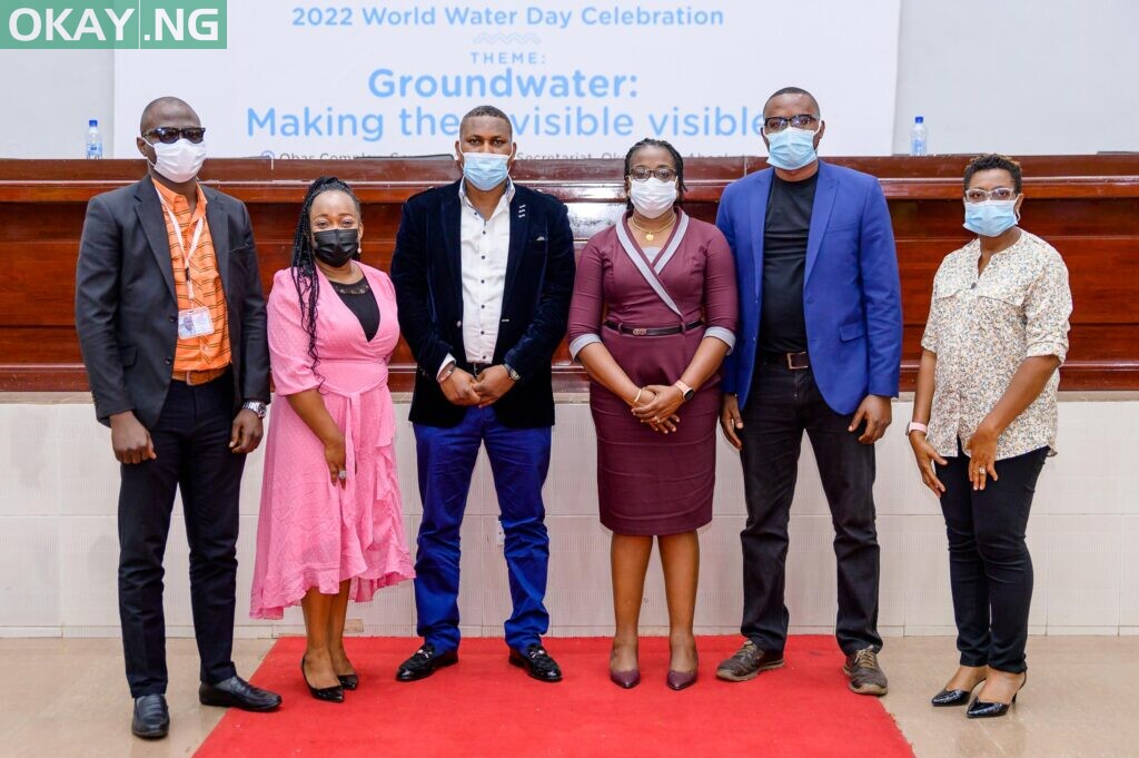 (L – R) Tunji Oladipo, HSE Manager, Reckitt Benckiser; Edidiong Peters, Public Affairs Specialist, Nestlé Nigeria PLC; Raphael Fisher, Safety, Health and Environment (SHE) Manager, Nestlé Nigeria PLC; Gloria Nwabuike, Category and Marketing Manager, Nestlé Waters; Olagbende Sunday, Quality Assurance Supervisor, Beta Glass; Evelyn Dike, Agbara Factory SHE & Water Resources Manager, Nestlé Nigeria PLC.