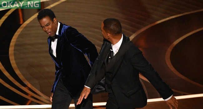 US actor Will Smith (R) slaps US actor Chris Rock onstage during the 94th Oscars at the Dolby Theatre in Hollywood, California on March 27, 2022. Robyn Beck / AFP