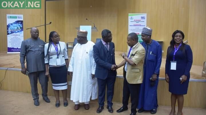 L-R: Prof. Ken Ife of the Economic Community for West African States (ECOWAS); Barr. Amaka Ukwueze, of the University of Nigeria ,Nsukka (UNN); Dr. Dasuki Arabi of the Bureau of Public Service Reforms (BPSR); Dr Chidi Diugwu, Head, New Technology and Assessment, NCC; with a participant; Prof. Mohammed Ajiya, President/CEO, Digital Bridge Institute, and Vivian Okonkwo of the UNN.