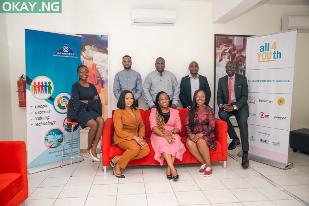 First row (L to R)  Mrs Omomene Odike, CEO, U-Connect Human Resources Limited Edidiong Peters, Public Affairs Specialist, Nestlé Nigeria PLC Victoria Uwadoka, Corporate Communications and Public Affairs Manager, Nestlé Nigeria PLC Second row (L to R)  Oyinlola Lawal, Youth Engagement Analyst, Jobberman Nigeria Damilola Odubanjo, Learning and Development Associate, Jobberman Nigeria Olugbenga Alabi, Category and Marketing Manager, Coffee, Nestlé Nigeria PLC Uche Aso, Head, Learning and Development, U-Connect Human Resources Limited Lanre Coleman, Head, Recruitment and Outsourcing, , U-Connect Human Resources Limited