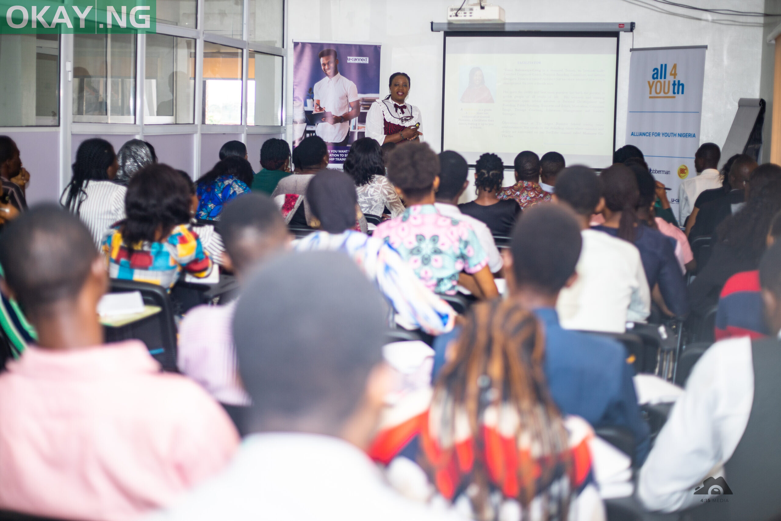 Tosin Babasanya-Craig, Country Manager, Performance Fact Inc. facilitating one of the Alliance for Youth Nigeria sessions to equips youth across the country for employment.