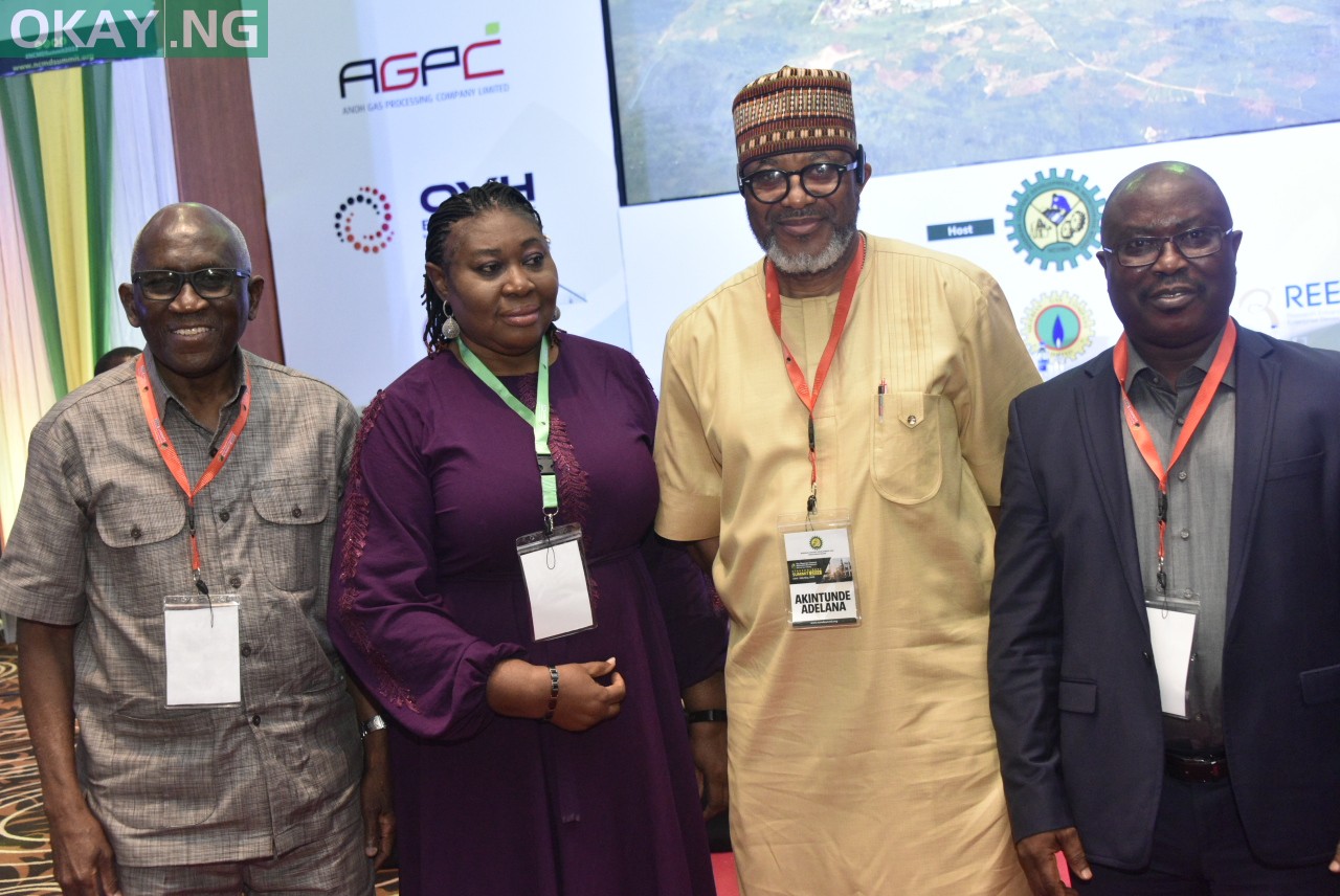 L-R, Representative of the President /CE, Dangote Industries Limited, Engr. Babajide Soyode, Technical Consultant - Dangote Industries Limited, Dangote Oil Refinery Company Limited, AGM Training , Development & Stakeholders Relationship Management, Dr. Ebele Oputa, Nigerian Content Development Monitoring Board, Director of Monitoring and Evaluation, Akintunde Adelana, Nigerian Content Development & Monitoring Board, Director of Planning, Research & Statistics, Daziba Patrick Obah, at the Dangote Petroleum Refinery Sponsor The Nigerian Content Midstream - Downstream , Oil and Gas Summit 2022, in Lagos on Tuesday 24th May 2022