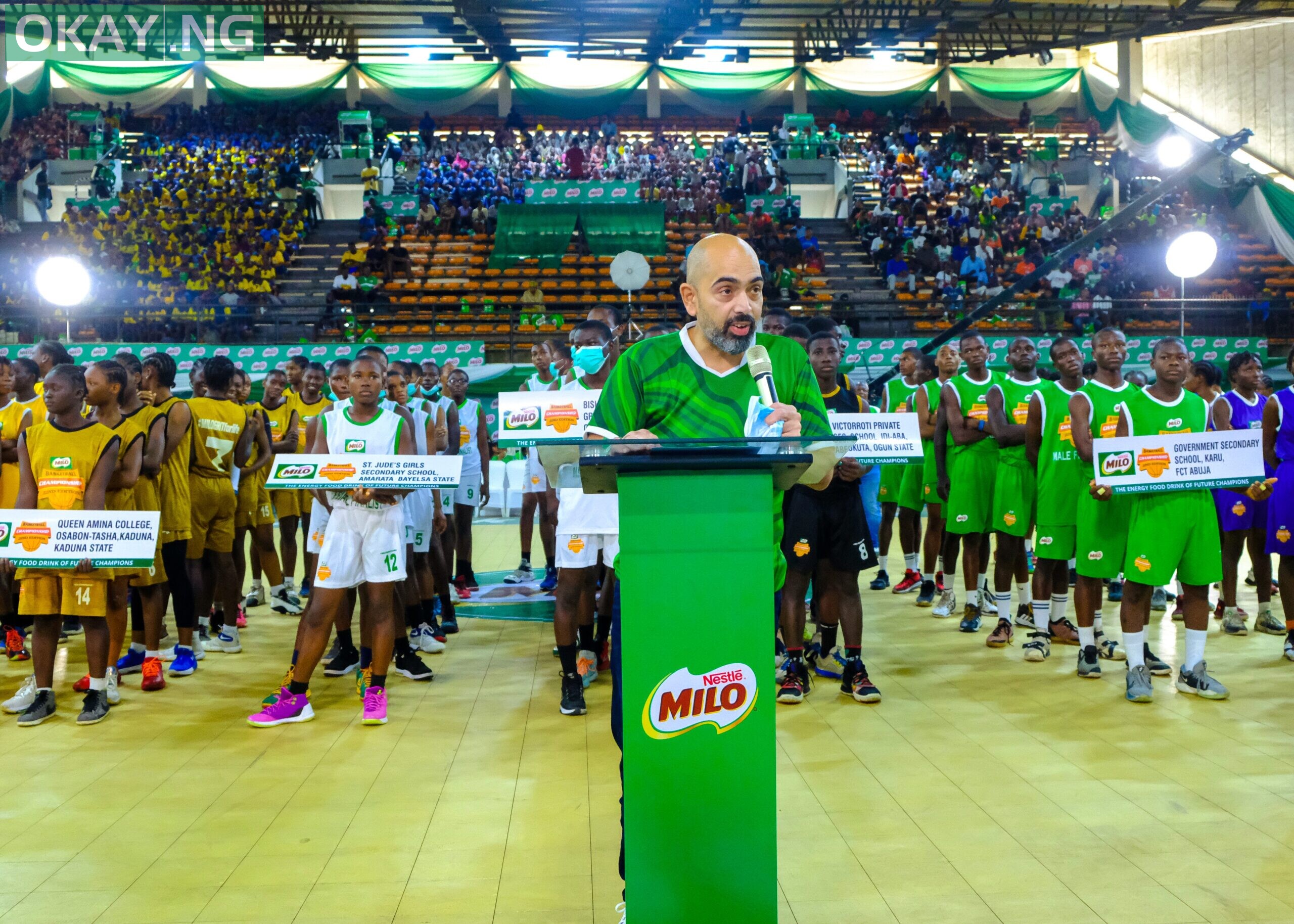 Wassim at MBC – Wassim El-Husseini, MD/CEO Nestlé Nigeria PLC addressing participants at the finale of the 22nd MILO Basketball Championship national finals at the Indoor Sports Hall of the National Stadium, Surulere, Lagos on Thursday June 30, 2022.