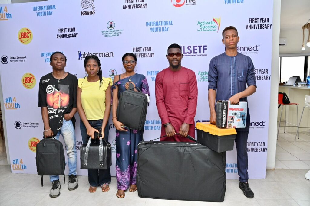 High flyers of the vocational skills training and recipients of start-up kits from the Alliance.