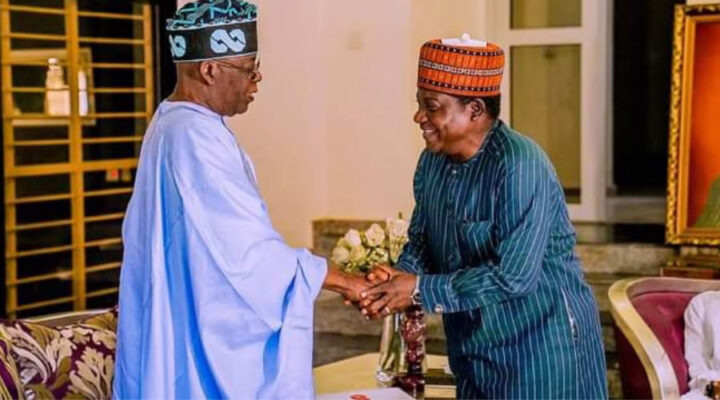 L-R: Asiwaju Bola Ahmed Tinubu and Simon Lalong