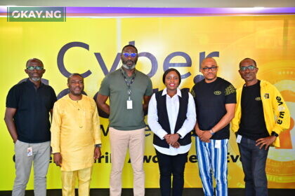 L-R: Oladmeji Joseph, Senior Manager, Governance and Service Resilience, MTN Nigeria; Dr. Obadare Peter Adewale, Cofounder, DigitalEncode; Tobechukwu Okigbo, Chief Corporate Services Officer, MTN Nigeria; Nkiruka Joy Aimienoho, Associate Director, Cybersecurity, Privacy, and Resilience, PwC; Anietie Jude, Senior Manager, Information Security, MTN Nigeria; and Jidekene Orakwue, Manager, Security Operations, MTN Nigeria at the cybersecurity awareness event which held at the MTN Nigeria Head Office on November 11, 2022.