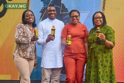 Corporate Affairs Director, Nigerian Breweries Plc.,Sade Morgan; Company Secretary/Legal Director, Nigerian Breweries Plc., Uaboi Agbebaku; Portfolio Manager, Non-Alcoholic Brands, Nigerian Breweries Plc, Elohor Olumide-Awe; and HR Director, Nigerian Breweries Plc., Grace Omo-Lamai at the press briefing for the unveil of Zagg Energy Malt drink in Lagos.