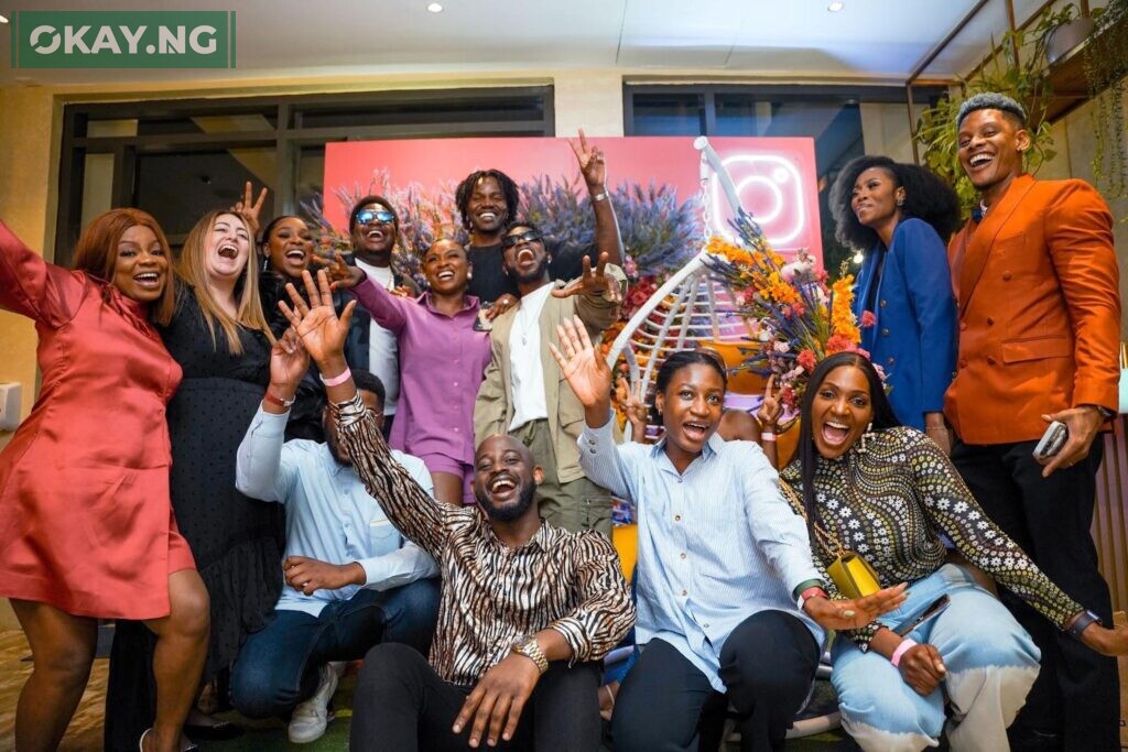 Group photo of Content Creators with the Meta Africa team at the Creators Dinner in Nigeria, organised as part of the Meta Creators Day activities.