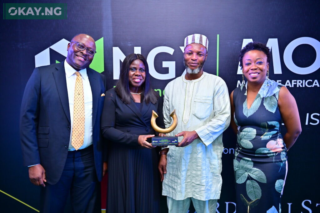 L-R: Modupe Kadri, Ishmael Nwokocha, General Manager, Corporate Treasury, MTN Nigeria; Funmi Willoughby, Deputy Company Secretary, MTN Nigeria; Chief Financial Officer, MTN Nigeria and Adia Sowho, Chief Marketing Officer, MTN Nigeria at the Nigerian Exchange Made of Africa Awards held on 6th December 2022 where MTN was awarded the most compliant listed company.