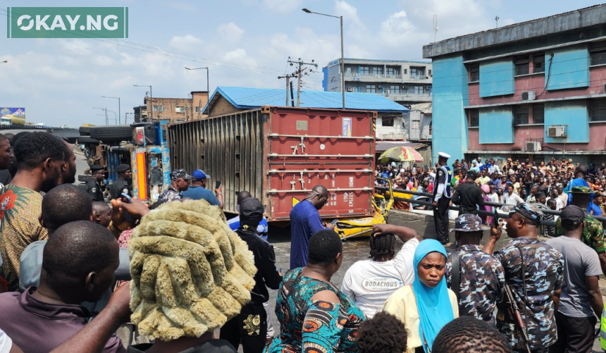 Scene of the accident in Ojuelegba, Lagos State