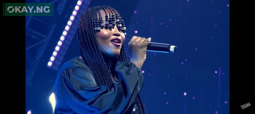 Nicole Osarumwense sings on The Voice Nigeria