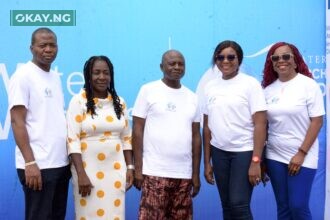 (L – R) Ayodele Ayeokere, Factory Manager, Nestlé Abaji Factory; Chinyelu Obrike, Head, Water Supply, FCT Rural Water Supply and Sanitation Agency; Alhaji Aboki Danladi, Director, School Health, FCT Universal Basic Education Board; Joy Abdullahi-Johnson, Marketing and Category Manager, Nestlé Waters and Victoria Uwadoka, Corporate Communications and Public Affairs Manager, Nestlé Nigeria PLC