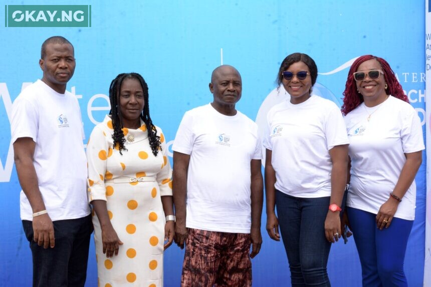 (L – R) Ayodele Ayeokere, Factory Manager, Nestlé Abaji Factory; Chinyelu Obrike, Head, Water Supply, FCT Rural Water Supply and Sanitation Agency; Alhaji Aboki Danladi, Director, School Health, FCT Universal Basic Education Board; Joy Abdullahi-Johnson, Marketing and Category Manager, Nestlé Waters and Victoria Uwadoka, Corporate Communications and Public Affairs Manager, Nestlé Nigeria PLC