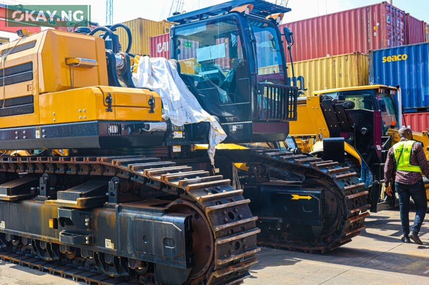A cross-section of the $200m Kano-Maradi Rail Project Equipment being handled by Ports & Cargo Handling Services Limited, a subsidiary of SIFAX Group