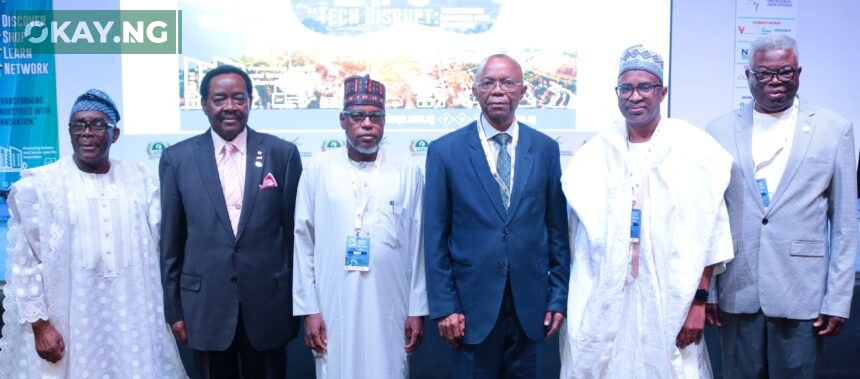 L-R: John Odeyemi, Chairman, Board of Trustees and past President, Lagos Chamber of Commerce and Industry (LCCI); Dr. Michael Olawale-Cole, President & Chairman of Council, LCCI; Alkasim Umar, Director, Consumer Affairs Bureau, Nigerian Communications Commission (NCC); Gabriel Idahosa, Deputy President, LCCI; Prof. Muhammed Abubakar, Managing Director, Galaxy Backbone Limited and Leye Kupoluyi, Vice President, LCCI, during the 9th edition of the Information, Communication Technology and Telecommunications (ICTEL) Expo hosted by LCCI in Lagos this week (Tuesday, July 25, 2023).